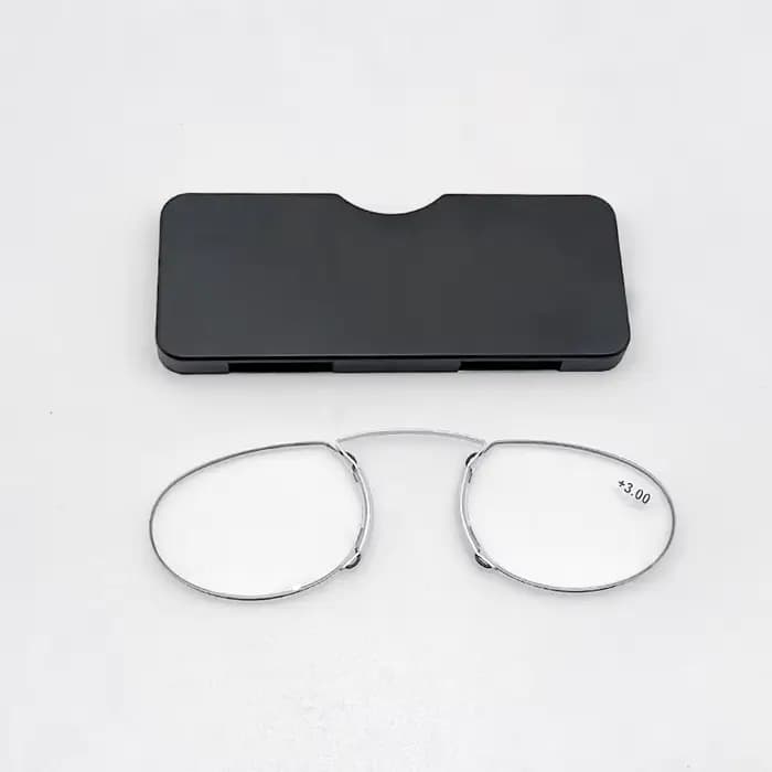 Lunettes de lecture en mousse sans monture avec étui en alliage pour hommes et femmes + 1 + 1.5 + 2
