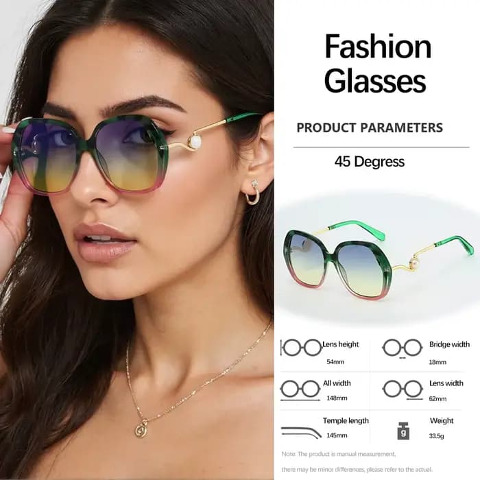 Lunettes de soleil polygonales à bords larges pour femmes, avec Design géométrique irrégulier, décor