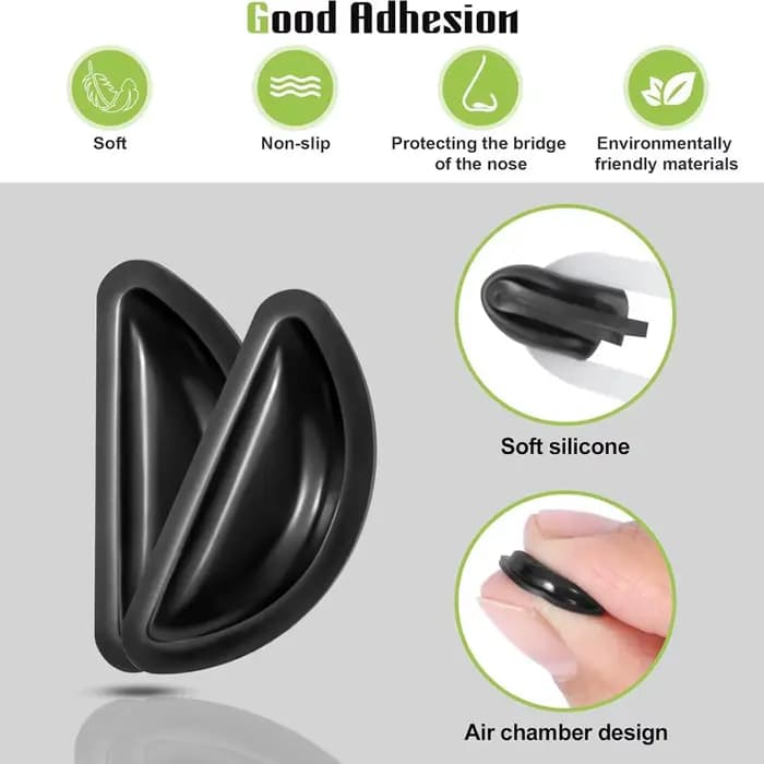 5/10 paires de plaquettes nasales antidérapantes Super collantes pour lunettes, en Silicone souple,