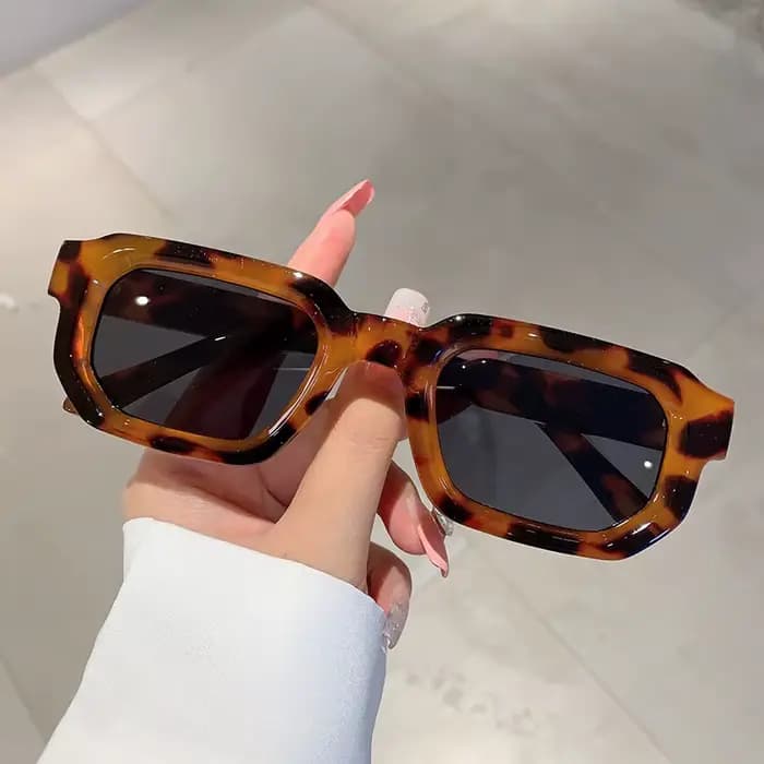Lunettes de soleil vintage rectangulaires pour hommes, monture PC, style rétro, verres de luxe, desi
