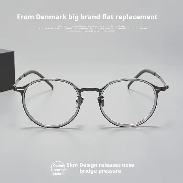 MOMOJA nouveau rétro TR90 + titane lunettes cadre hommes rétro rond monture de lunettes femmes conce