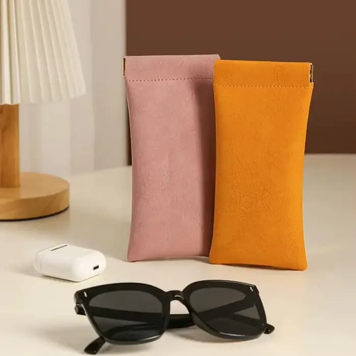 Étui à lunettes de soleil en cuir PU, fermeture automatique, sac de rangement pour lunettes, housse