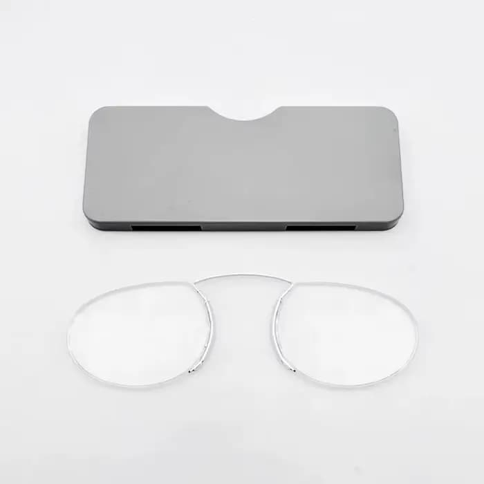 Mini lunettes de lecture en titane 2024, verres optiques ronds à Clip avec boîte, portefeuille, lune