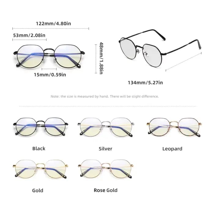 Lunettes Rondes Anti-Lumière Bleue pour Homme et Femme