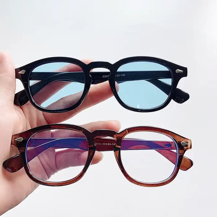 Mode Vintage Johnny Depp Style lunettes De soleil rondes clair teinté lentille marque Design fête spectacle hommes