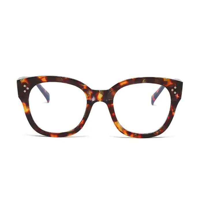 Lunettes d'hypermétropie carrées à monture léopard pour femmes et hommes