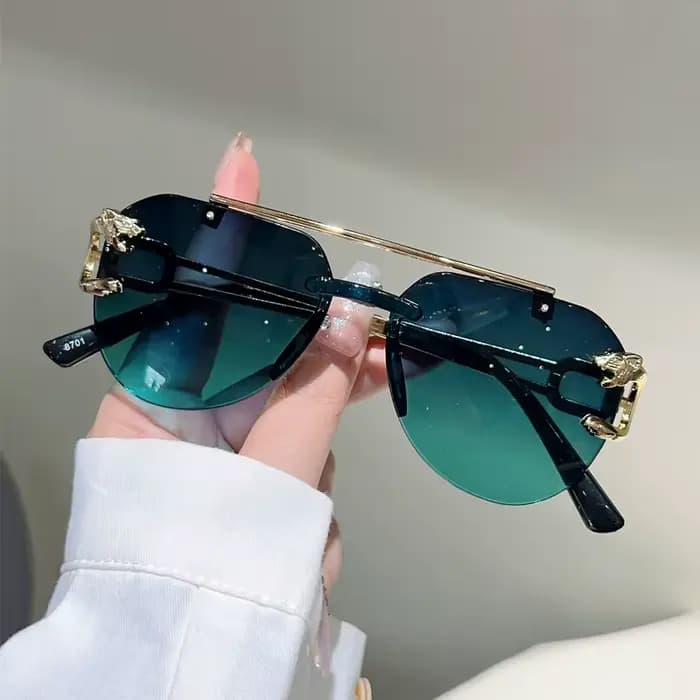 KAMMPT lunettes de soleil pilote sans monture hommes mode Vintage dégradé nuances décontractées femmes