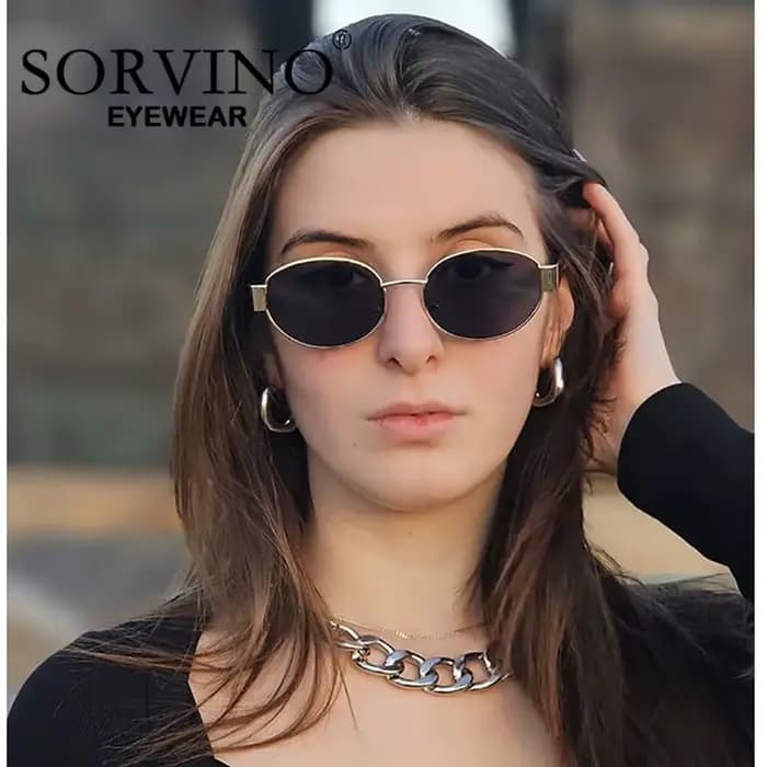 Lunettes de soleil ovales rétro pour femmes et hommes