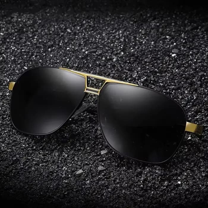Lunettes de soleil pour hommes aviateur polarisé Protection UV Style militaire miroir en métal