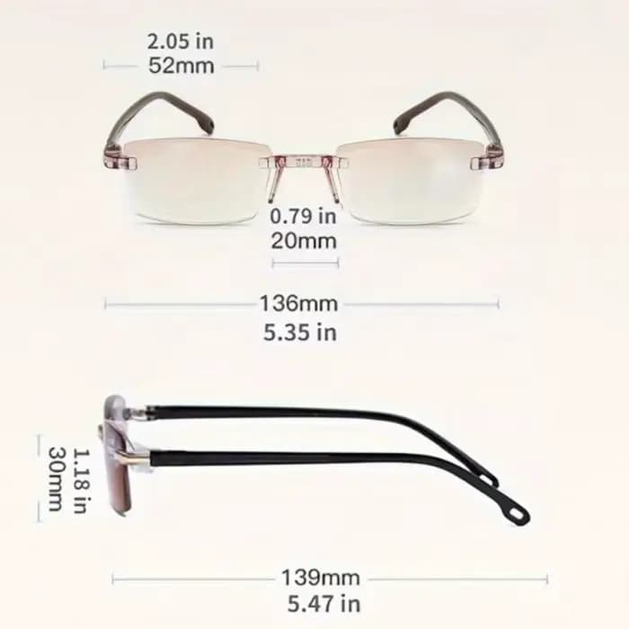 Lunettes de lecture bifocales sans monture pour hommes et femmes