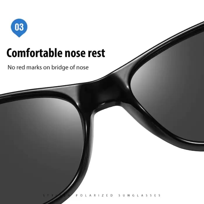 Lunettes de soleil Wayfarer à monture noire brillante pour hommes et femmes
