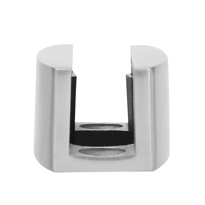 Fixation de guidage de sol pour porte coulissante en verre sans cadre, argent 304, en acier inoxydable, pour salle de douche, Guide de fond de sol, bouchon de porte