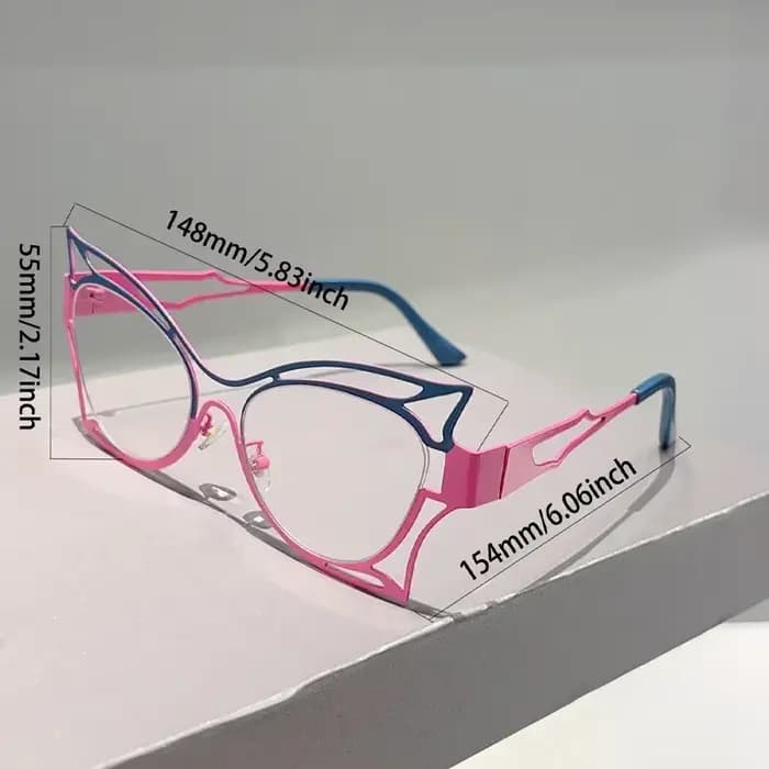 KAMMPT lunettes en forme de papillon femmes mode jante creuse blocage de la lumière bleue montures optiques