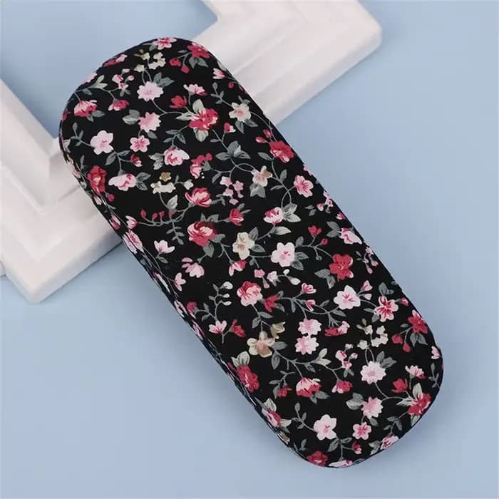 EOENKK – étui à lunettes de soleil rétro à fleurs, boîte à lunettes de lecture en tissu imprimé, protection rigide pour lunettes, étui de rangement pour lunettes optiques pour femmes