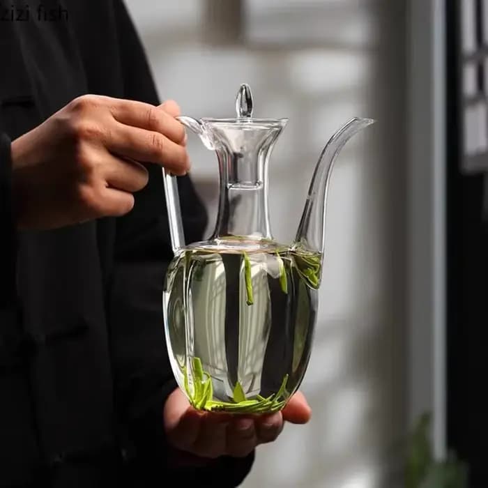 Théière en verre Vintage, bouilloire Flagon, résistante à la chaleur, bouteille d'eau, théière à fleurs, ustensiles à thé, outils de préparation du thé, service à thé de l'après-midi