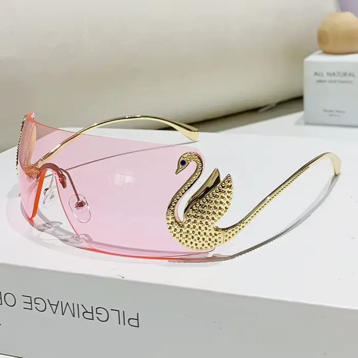 Lunettes de soleil surdimensionnées sans bords pour femmes