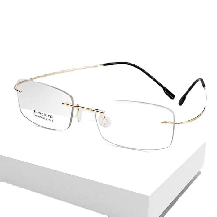 Lunettes carrées sans cadre en métal rétro classiques unisexes