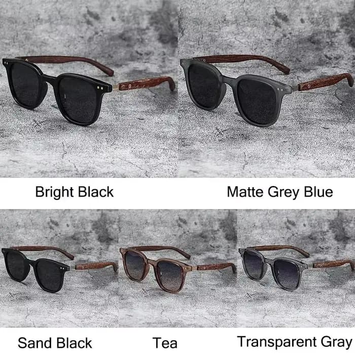 Lunettes de soleil rétro tendance en grain de bois – Protection UV polarisée pour hommes et femmes