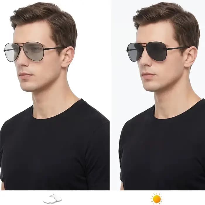 Lunettes de soleil photochromiques pilote classique hommes femmes mode caméléon