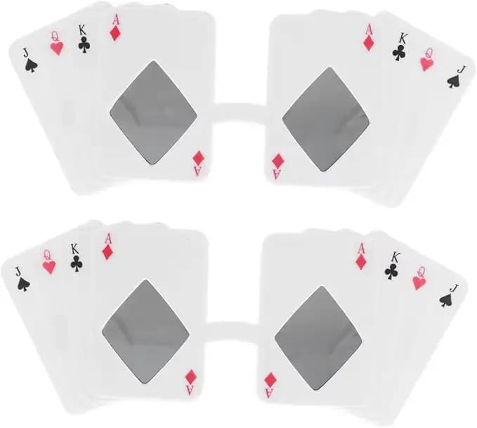 Lunettes de soleil sur le thème du poker, lunettes à motifs de cartes à jouer, accessoires de déguisement pour adultes sur le thème du poker, fournitures pour fêtes à thème