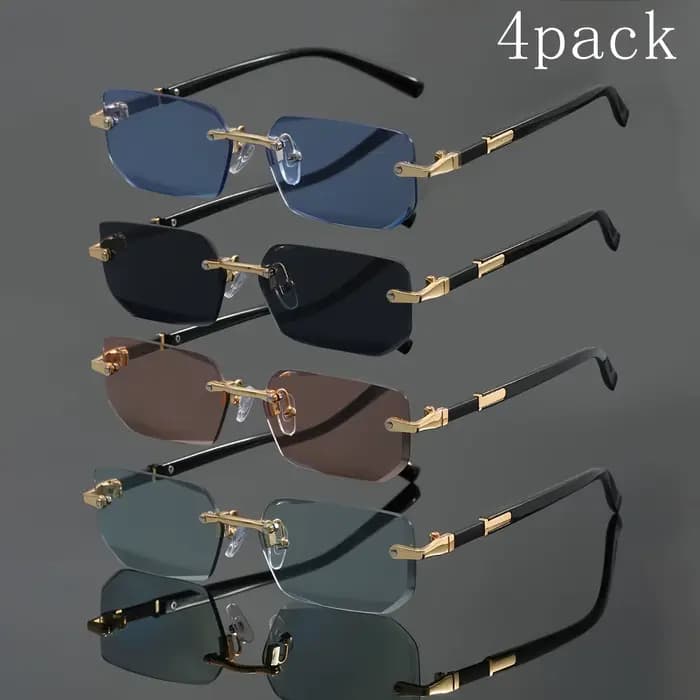4 paires de lunettes de mode compactes et élégantes sans monture