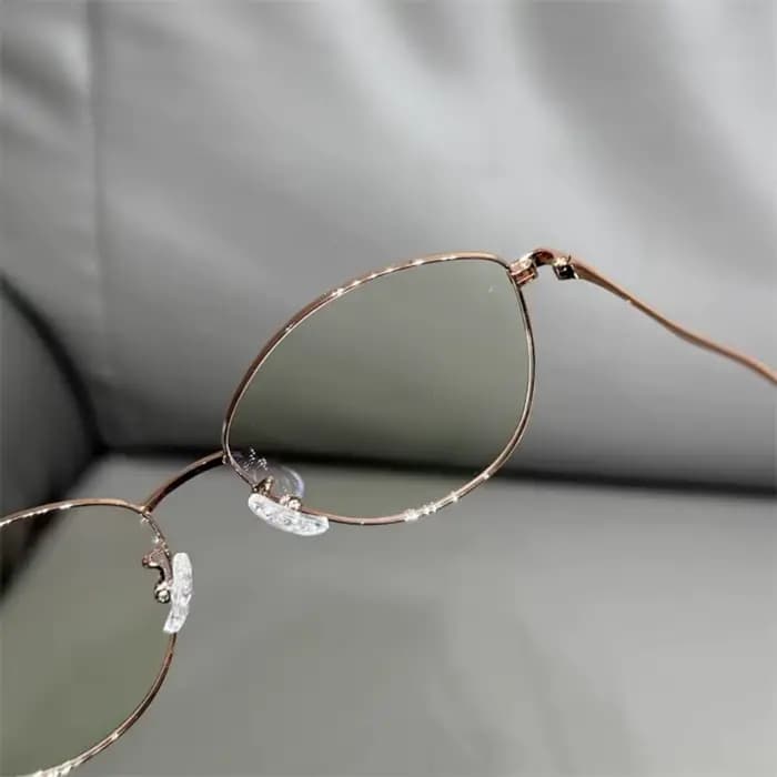 Lunettes de vue Y2K style œil de chat - Filtre anti-lumière bleue - Sans correction - Monture intégrale en métal