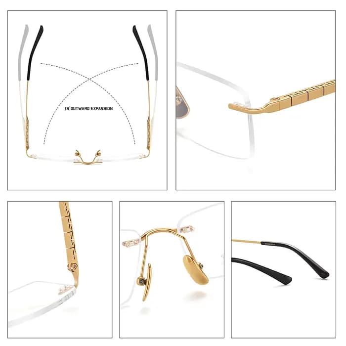 Lunettes sans monture en titane pur ultralégères pour hommes