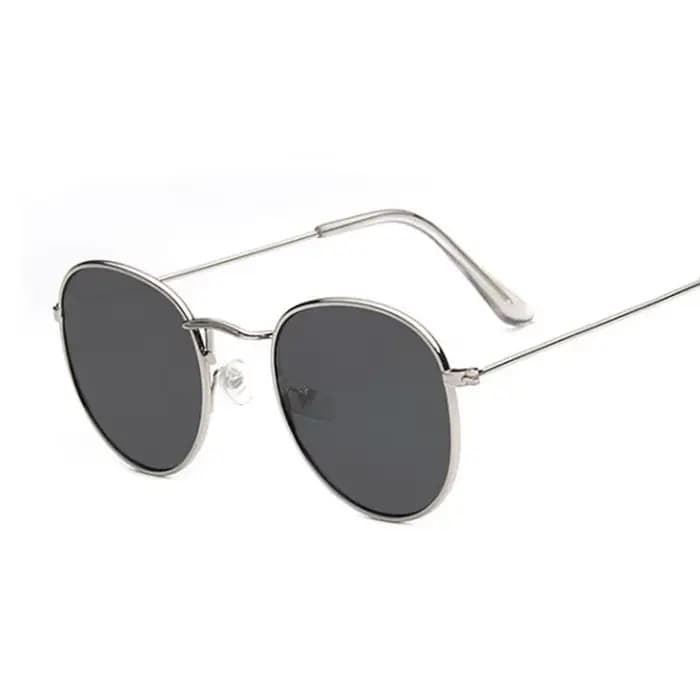 Lunettes de soleil rondes classiques Femme marque de mode Designer miroir en métal