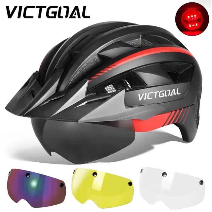VICTGOAL MTB Casque de vélo Lunettes de protection solaire Hommes Femmes