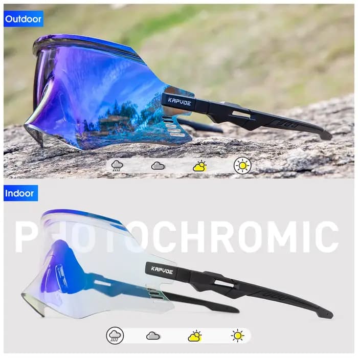 Rouge bleu photochromique 2025 hommes femmes lunettes de vélo de route oculaires