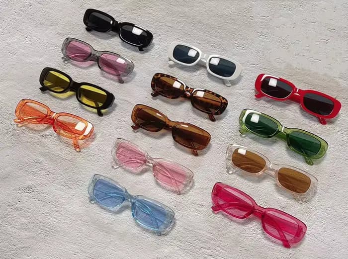 Nouveau petit cadre blanc ovale lunettes de soleil tendance