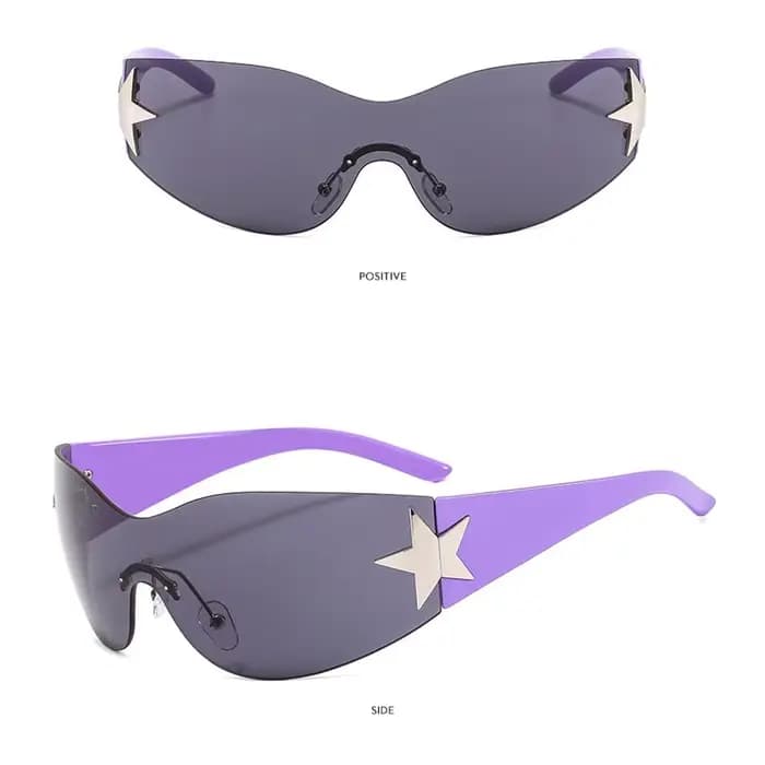 Lunettes de soleil punk sans monture pour femmes et hommes