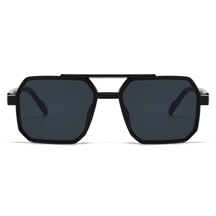 Lunettes de protection 3 pièces rétro grand cadre lunettes de soleil carrées classique Double faisceau cadre en métal lunettes de soleil décontractées lunettes dégradées