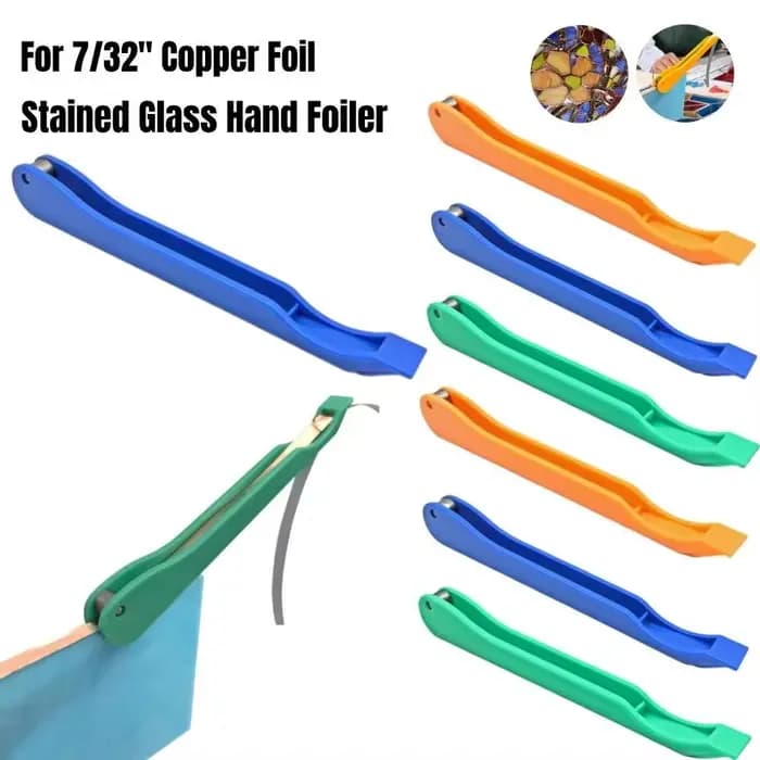 Outil de dorure manuel en plastique pour verre teinté, robuste et durable, avec guide à rainures pour lisser les bords, pour verre coloré