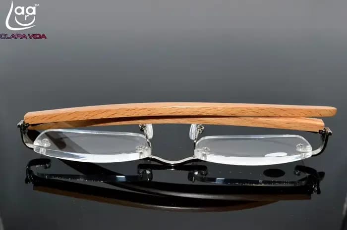 Lunettes de lecture pieds de bambou en bois sans monture pour hommes et femmes