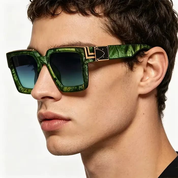 Rétro grand millionnaire lunettes De soleil pour hommes femmes Vintage carré