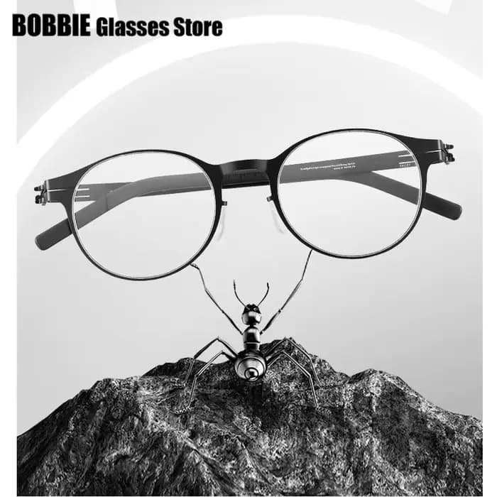 Allemagne lunettes rondes cadre sans vis alliage ultraléger classique affaires hommes femmes lunettes lunettes avocat Elite James C nouveau