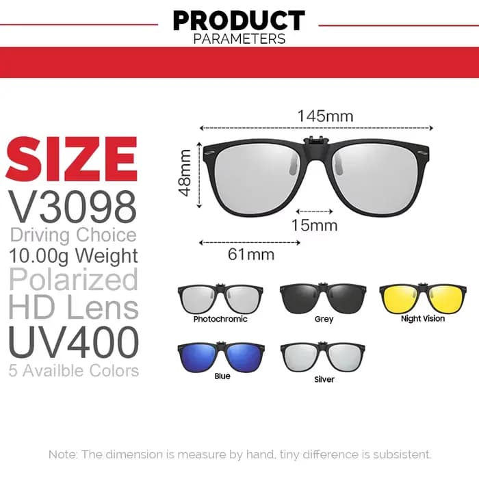 Lunettes de soleil polarisées à Clip rabattable
