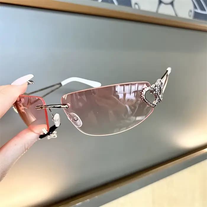 Lunettes de soleil sans monture tendance Y2K pour femmes