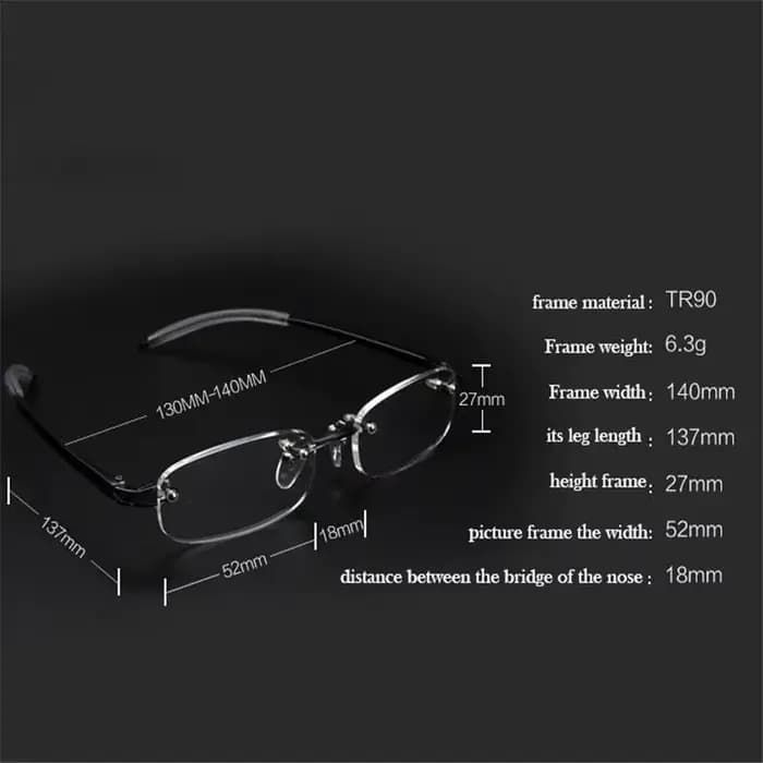 Lunettes myopes finies sans cadre pour hommes et femmes