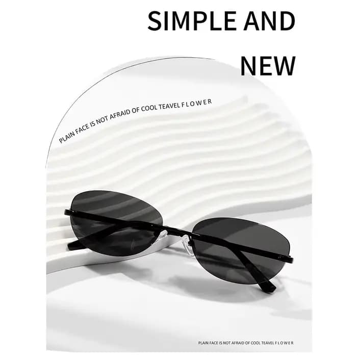Lunettes de soleil ovales sans monture pour femmes
