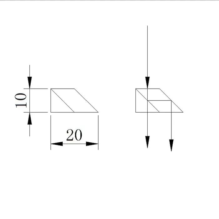 Séparateur de faisceau à prisme trapézoïdal à Angle droit, verre optique 10x10x20mm pour expériences scientifiques et outils de mesure