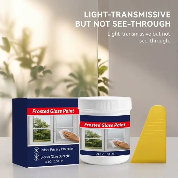 Peinture pour verre mate 100g, peinture opaque pour verre, revêtement à base d'eau pour salle de bain et fenêtres, effet sablage, transparent qui devient givré