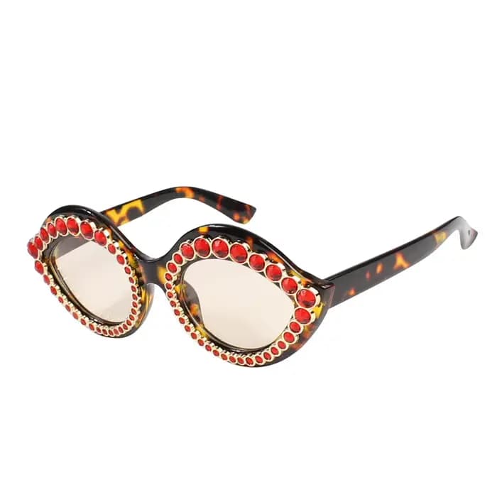 Lunettes de soleil avec biscuits rouges pour femmes