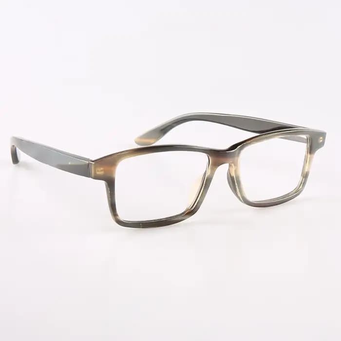 Nilerun Business personnalisé à la main grand Rectangle carré véritable corne naturelle lunettes minces