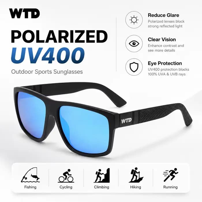 Lunettes de soleil polarisées WTD pour le cyclisme et la pêche