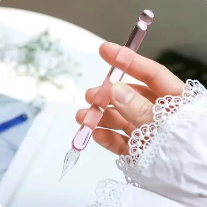 Stylo à plume en verre, unité individuelle, idéal pour étudiant, coloré, transparent, cadeau vintage, pour peinture artistique, signature, calligraphie