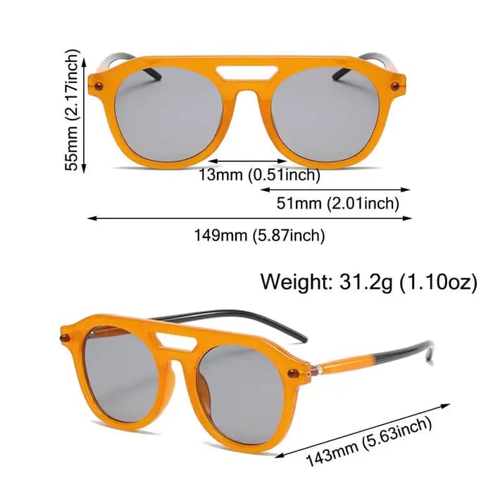 Lunettes de soleil rondes pilote Vintage à Double pont