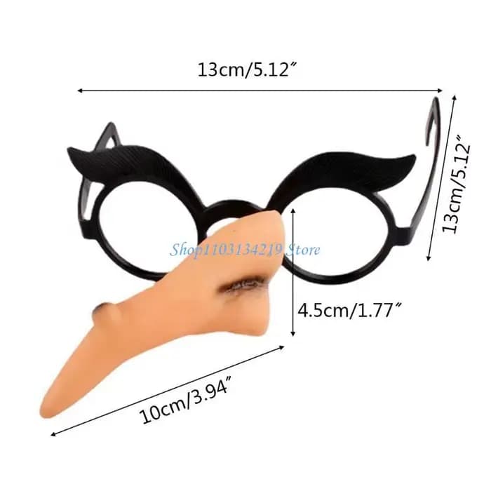 N5KC – lunettes à nez méchante sorcière pour Halloween, cadre, mascarade, fête carnaval, faux nez