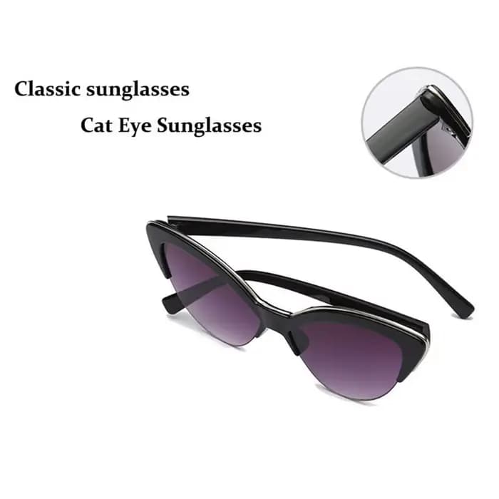Lunettes de soleil œil de chat blanches vintage pour femmes